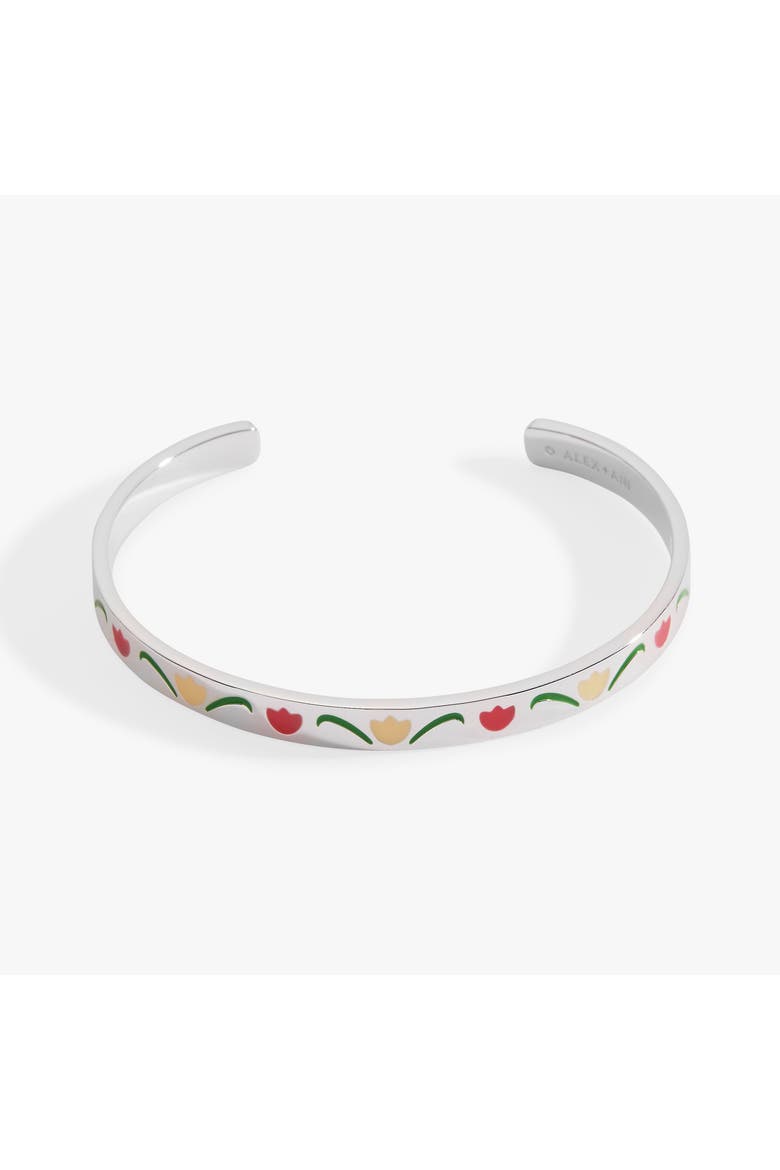 'Planted In Love, Grown In Grace' Tulip Flower Cuff, Alternate, color, Silver