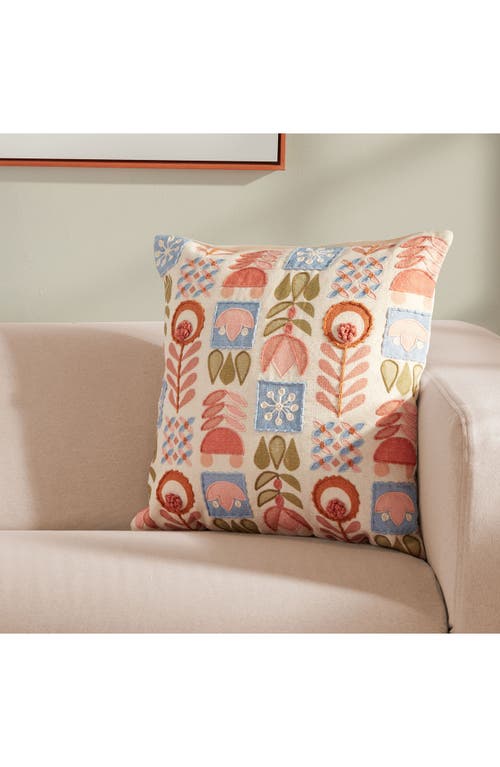 Roselli Trading Company Scandinavia Fun Embroidered Accent Pillow In Ivory Multi