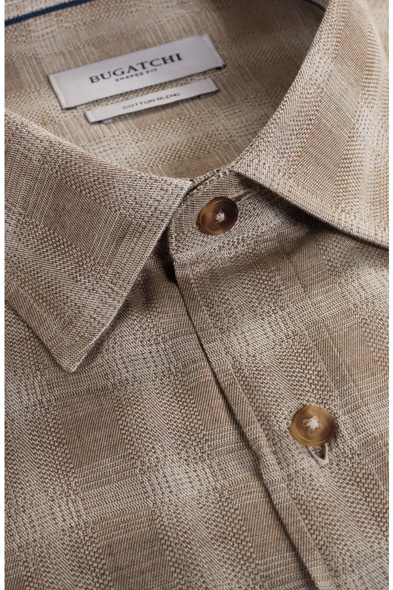 Julian Shaped Fit Plaid Button-Up Shirt, Alternate, color, WALNUT