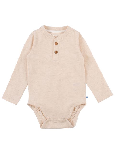 Baby Boys Knit Long Sleeve 2-Button Henley Bodysuit