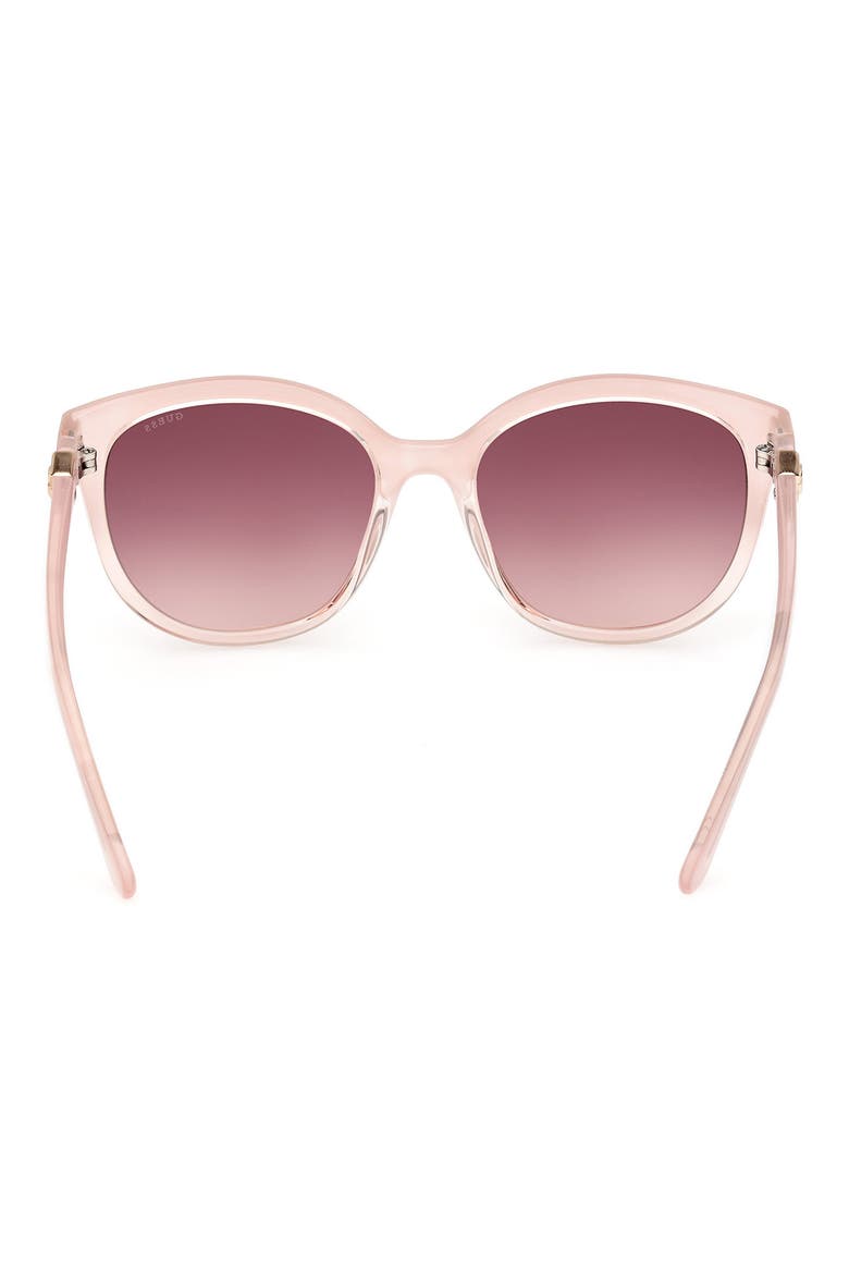 Round Sunglasses, Alternate, color, PINK / GRADIENT BORDEAUX