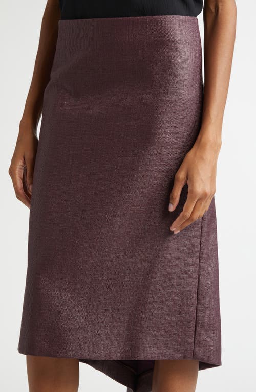 Shop Ferragamo Asymmetric Cascade Detail Skirt In Oxblood