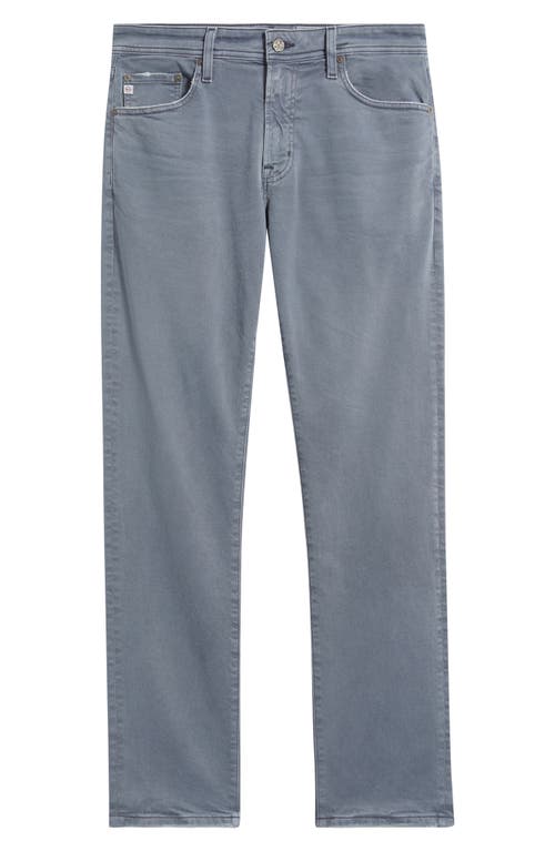 Ag Everett Sueded Stretch Sateen Slim Straight Leg Pants In Blue