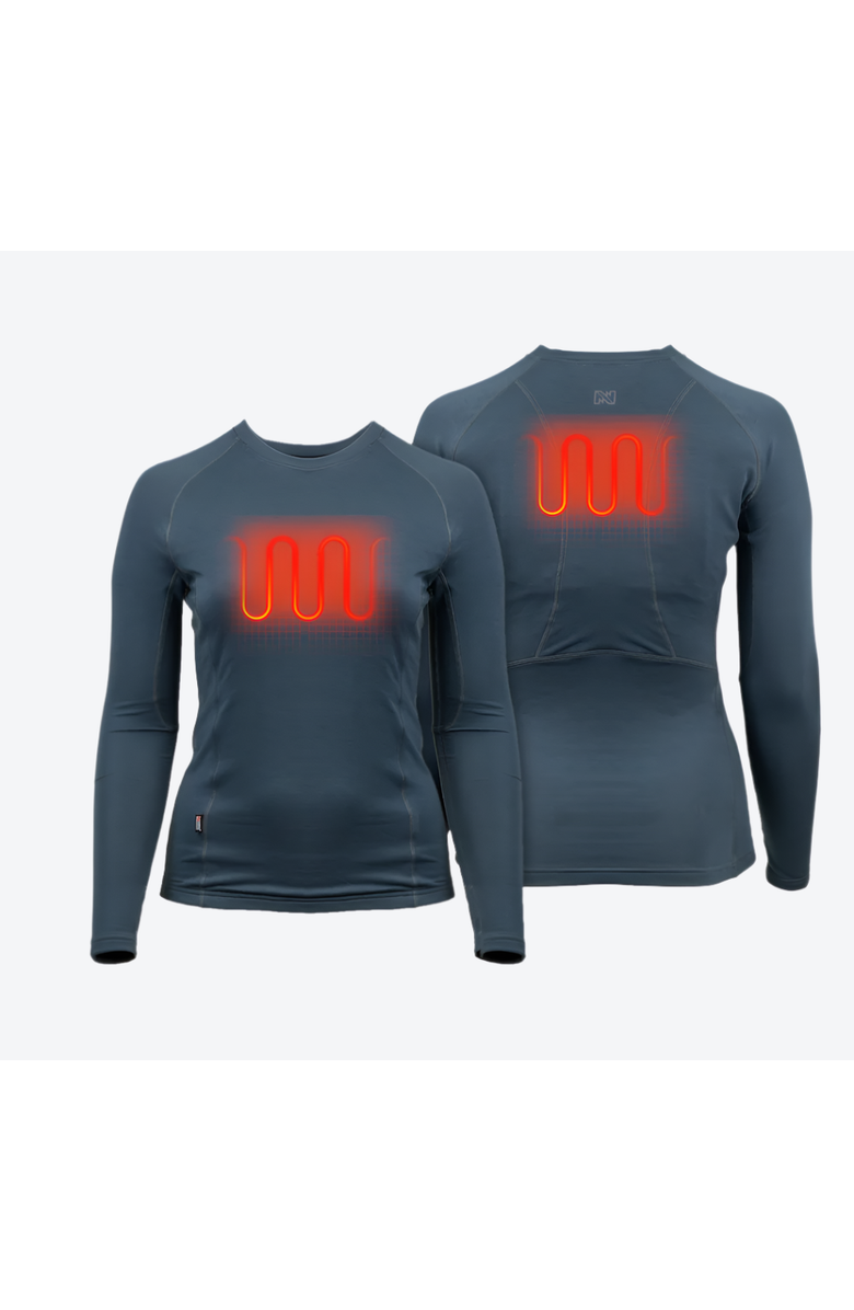 Mobile Warming Baselite Lightweight Heated Base Layer Shirt - Women's, Alternate, color, Arctic Blue