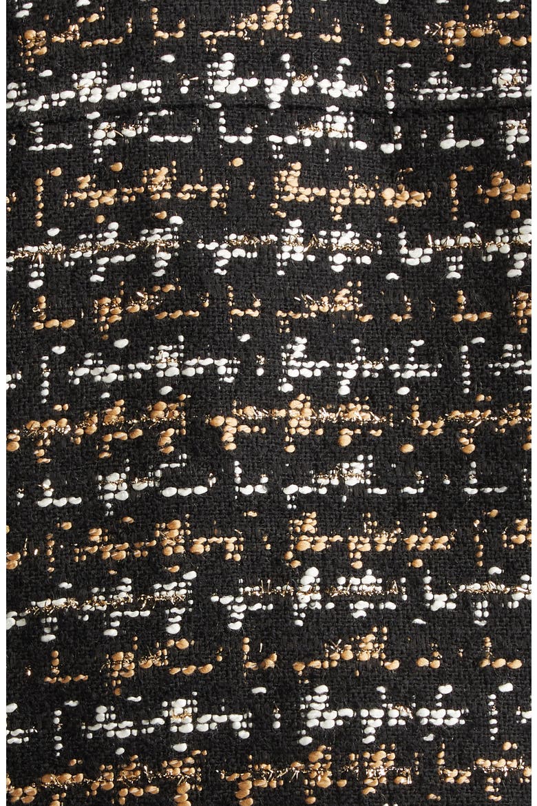 Kasey Metallic Puff Shoulder Bracelet Sleeve Tweed Blazer, Alternate, color, BLACK/ TAN TWEED