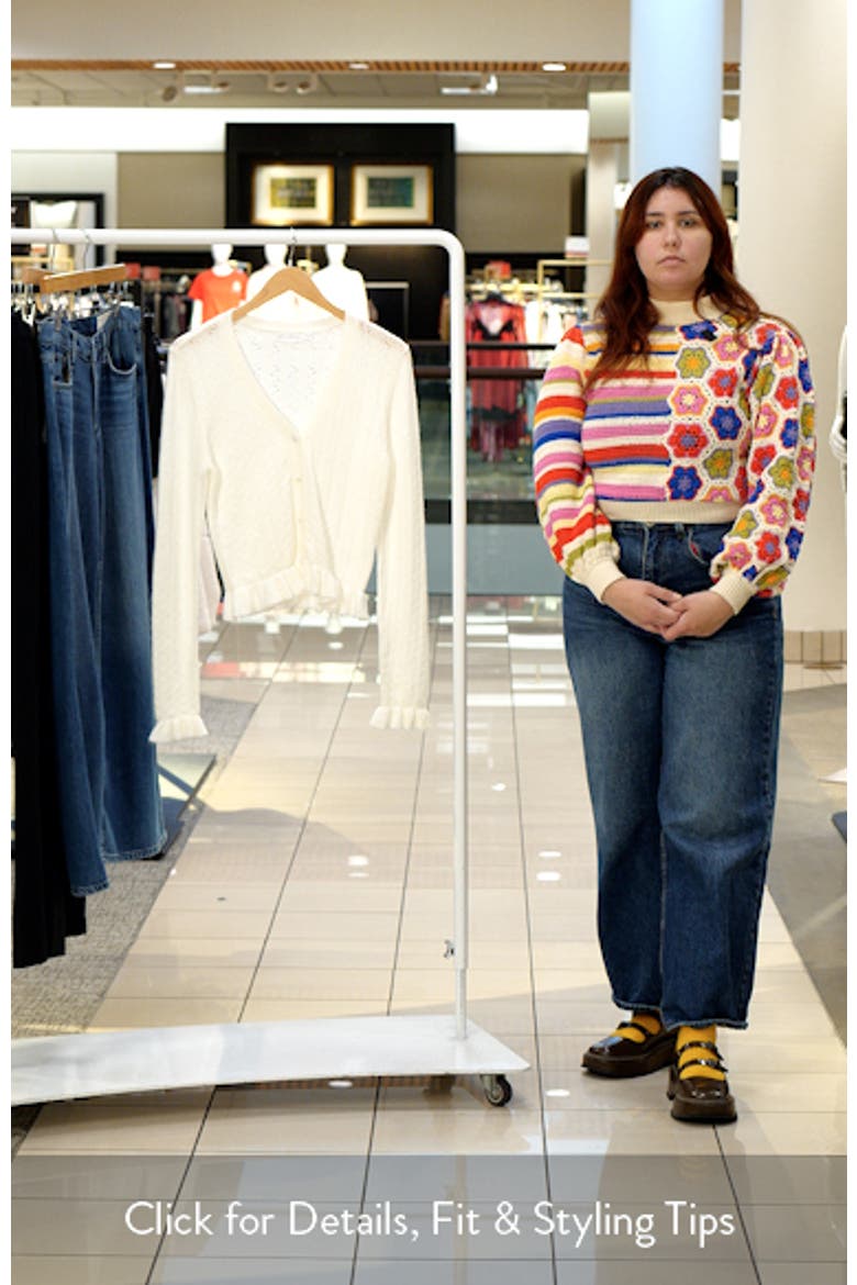 Pointelle Ruffle Hem Crop Cardigan video