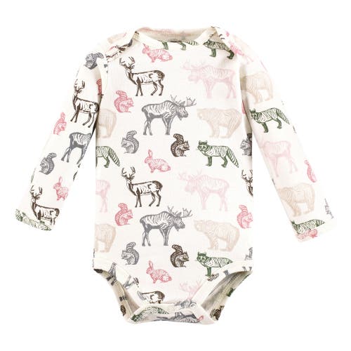 Touched By Nature Little Soft Organic Cotton Long-sleeve One-piece Essentials In Pink