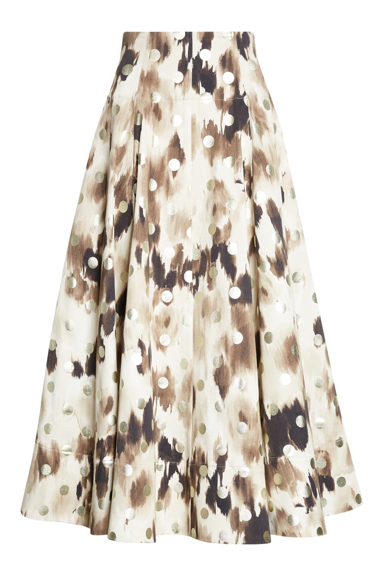 Parker Ikat Polka Dot Midi Skirt, Alternate, color, CREAM MULTI