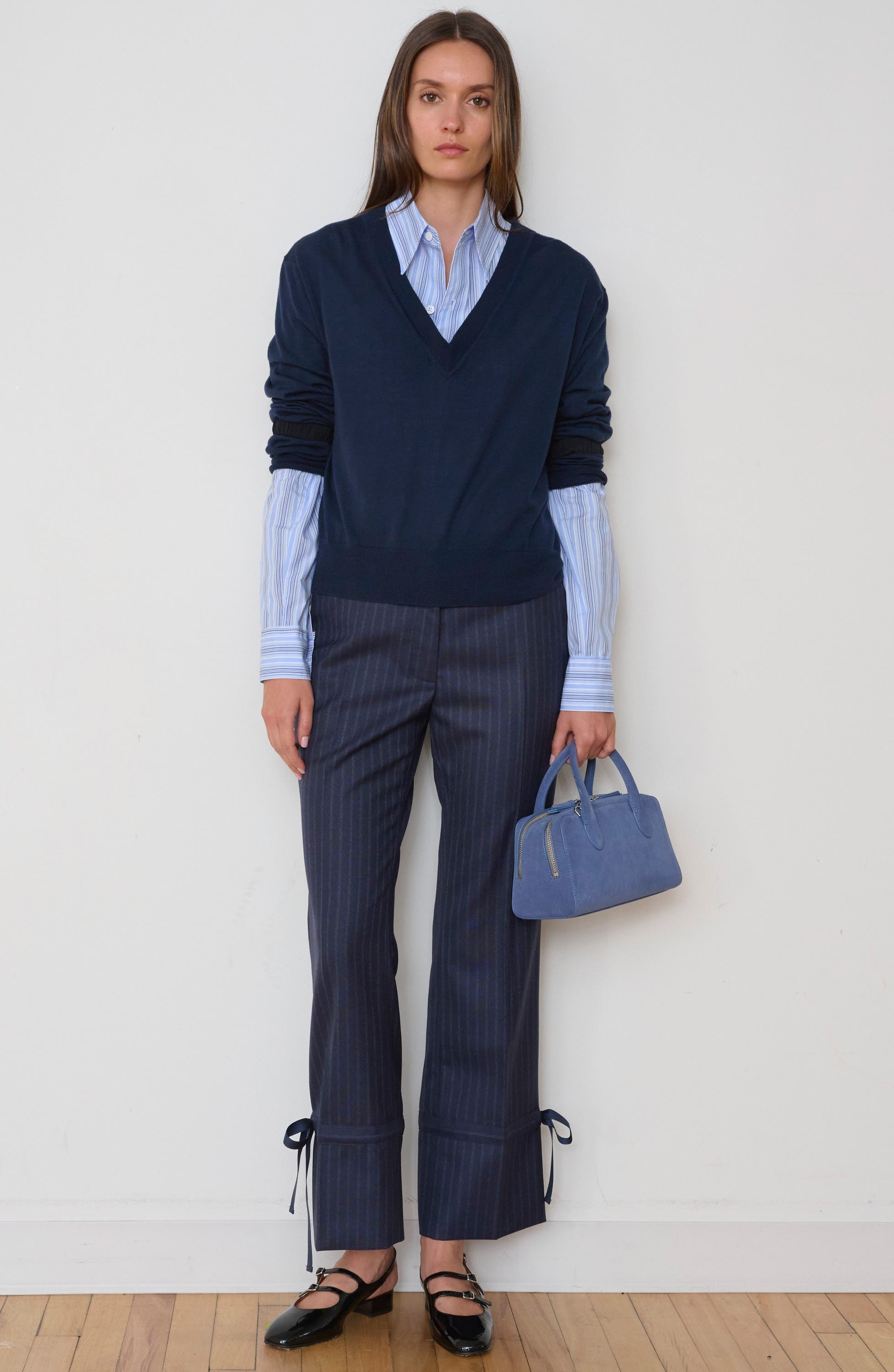 The Ivy 22 Leather Satchel, Alternate, color, DENIM BLUE