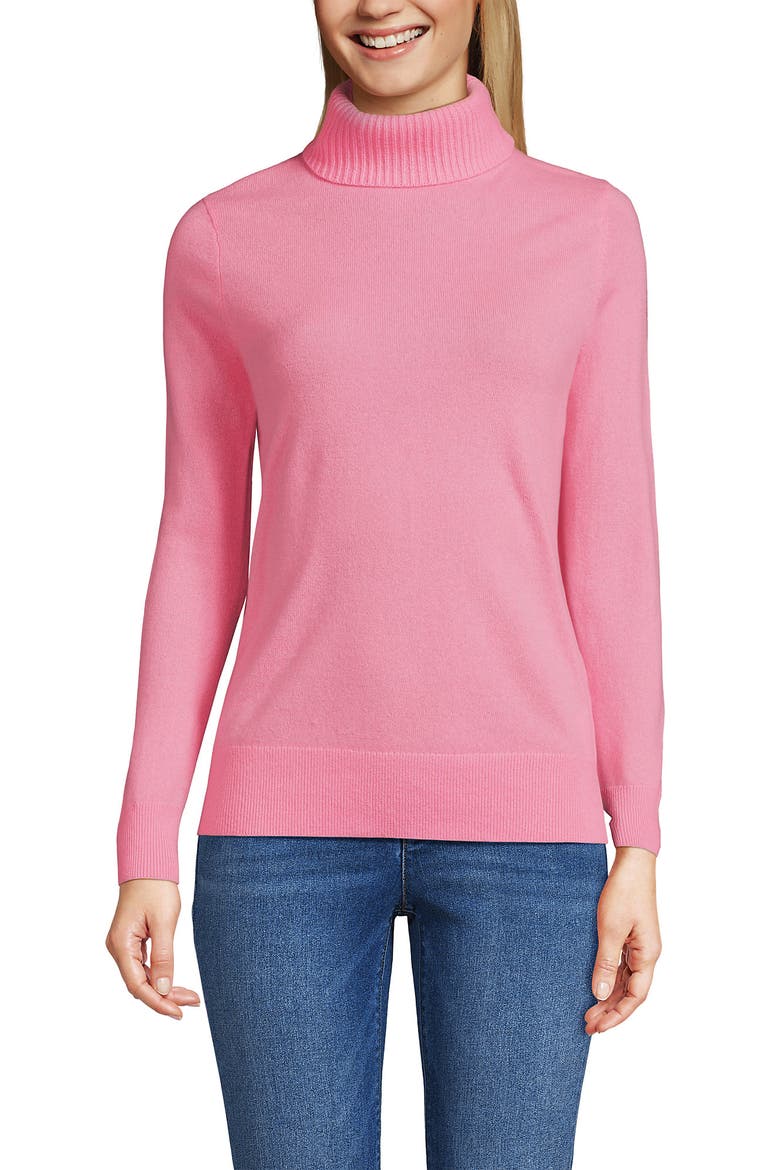Cashmere Turtleneck Sweater, Alternate, color, Seaside Pink