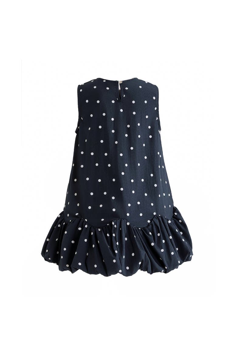 Polka Dot Bow Dress, Alternate, color, Navy