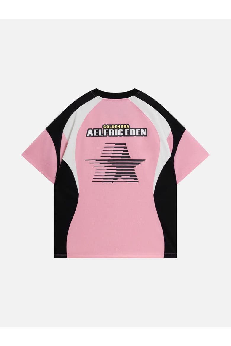 Color Blocking Raglan Sleeve Tee, Alternate, color, Pink
