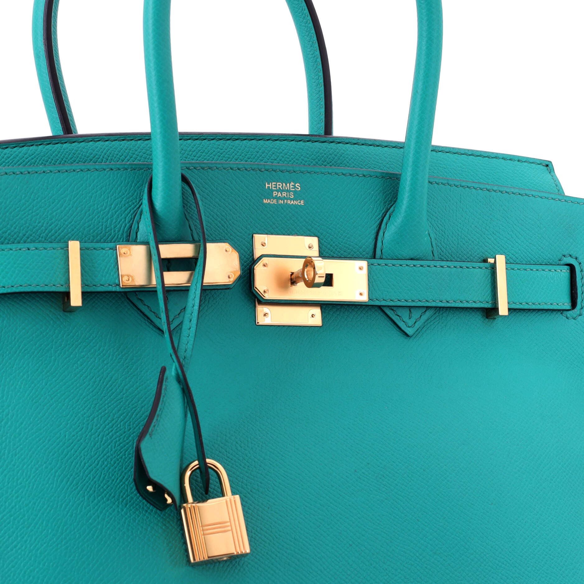 Pre-Owned Hermes Birkin Handbag Blue Epsom with Gold Hardware 30, Alternate, color, Bleu Paon