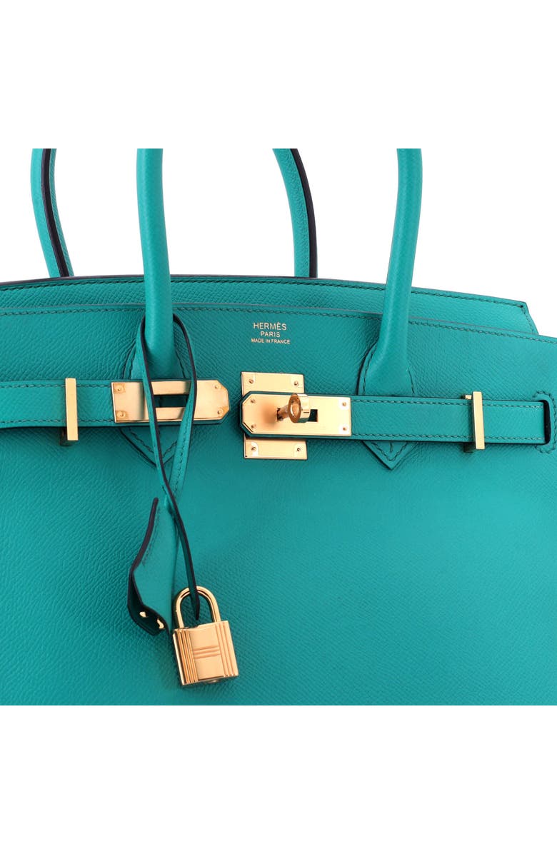 Pre-Owned Hermes Birkin Handbag Blue Epsom with Gold Hardware 30, Alternate, color, Bleu Paon