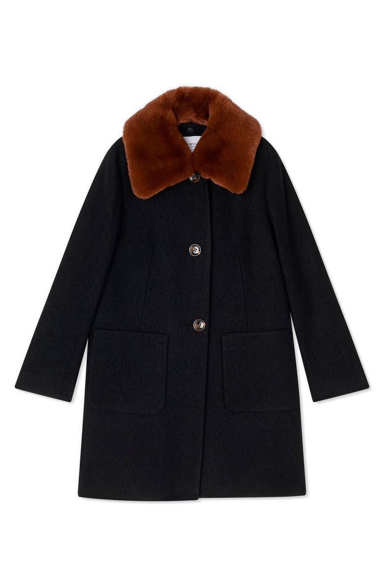 LK Bennett Aster Wool Coat with Removable Faux Fur Collar, Alternate, color, 