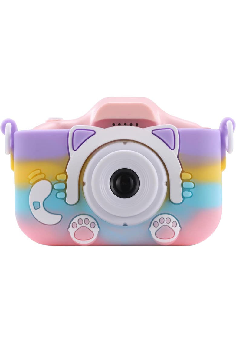 Digital Camera with Cat Rubberized Drop Protection Case, Main, color, Pink