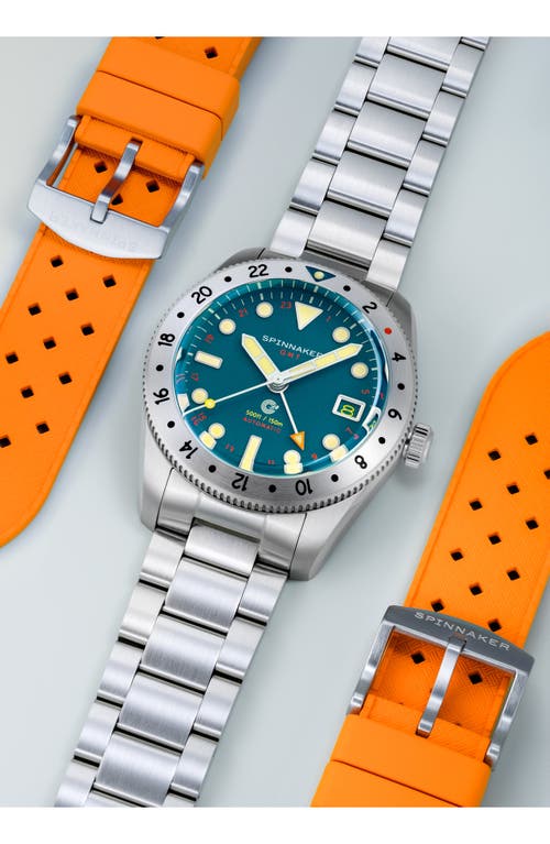 Spinnaker Croft Gmt Automatic Bracelet & Rubber Strap Watch, 39mm In Blue