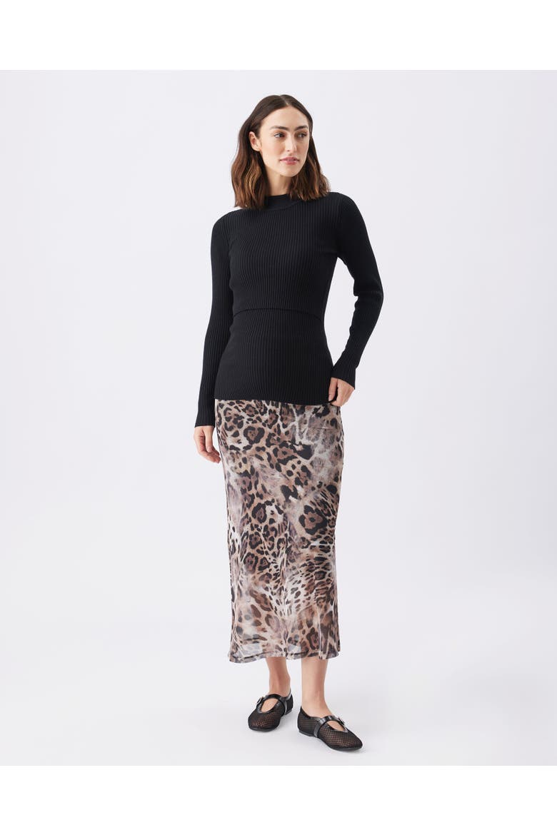 Lift Up Nursing Knit Top, Alternate, color, Black