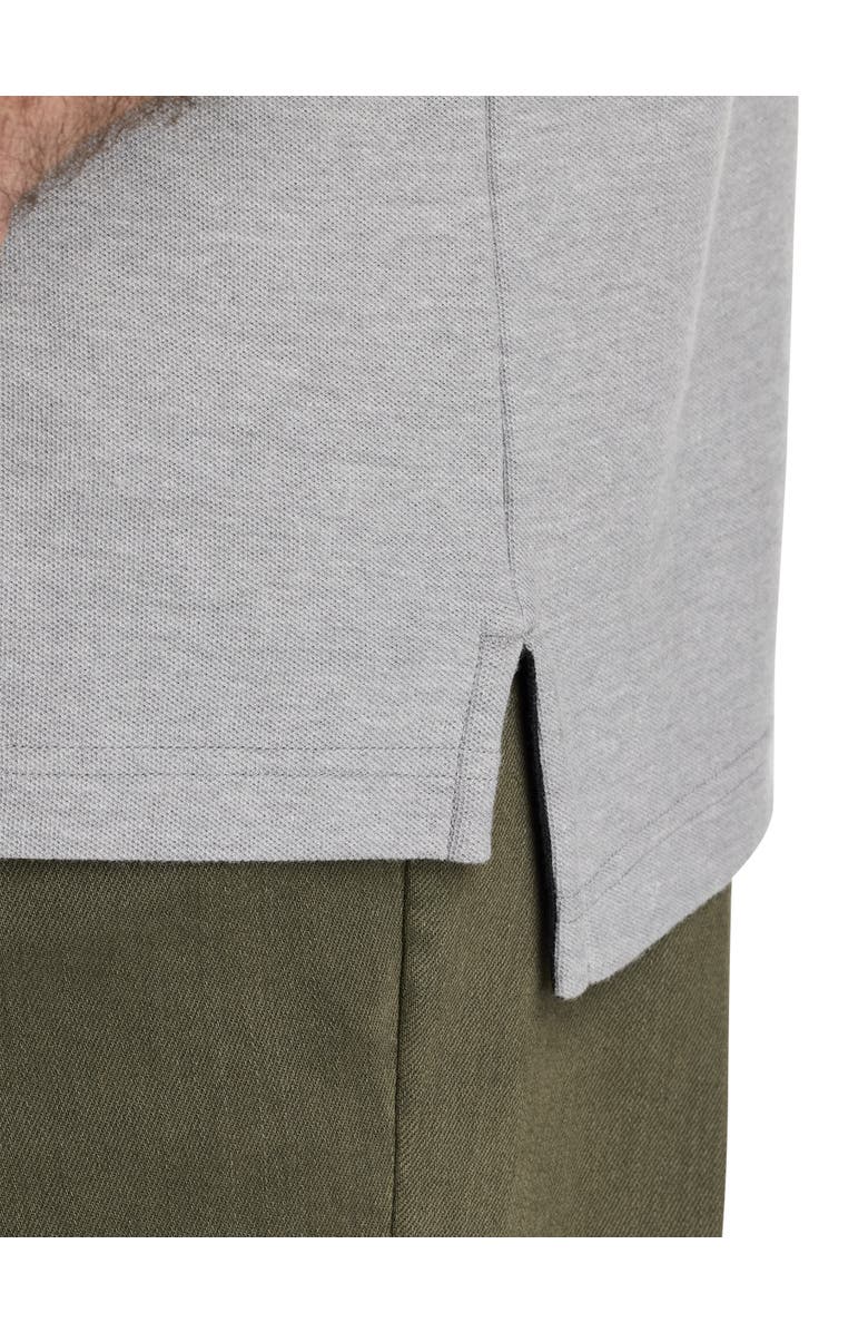 Harbor Bay by DXL Big 
Tall Contrast Piqué Polo Shirt, Alternate, color, Grey Heather