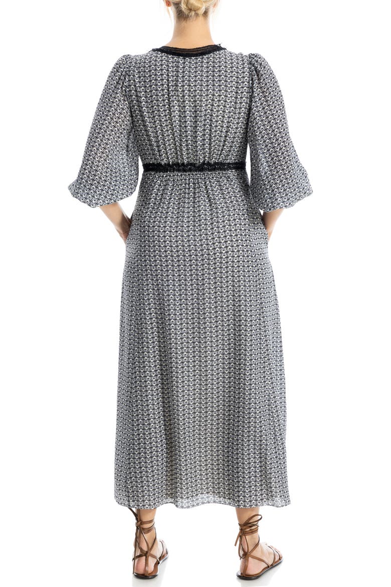 Lace Trim Maxi Dress, Alternate, color, IVORY STACKING HEARTS