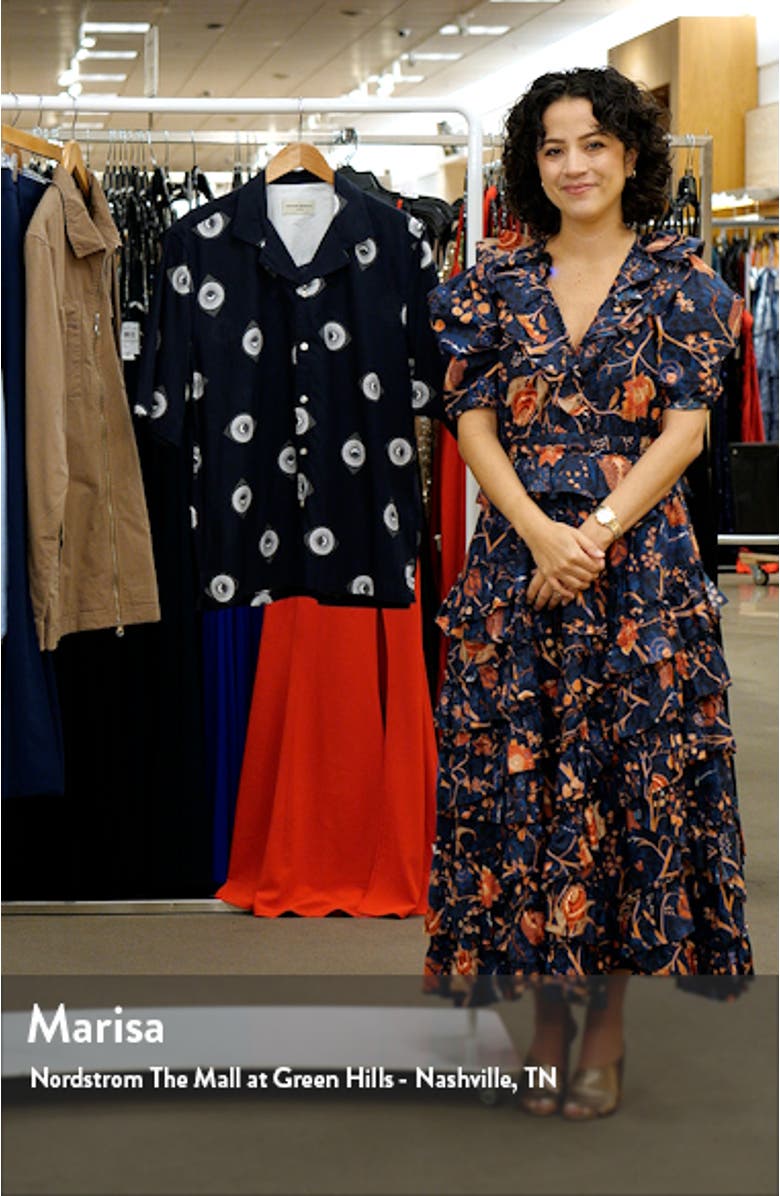 Eren Sun & Moon Print Short Sleeve Button-Up Shirt, sales video thumbnail