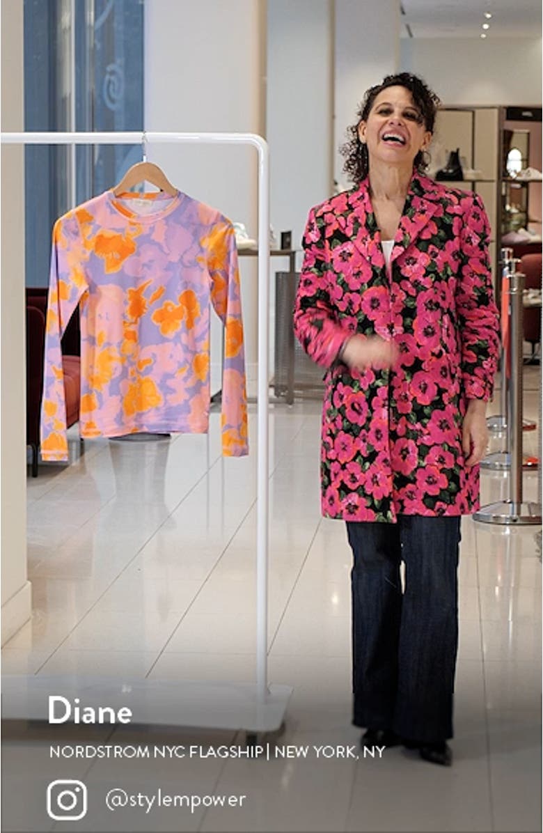 Juno Floral Print Long Sleeve Top, sales video thumbnail