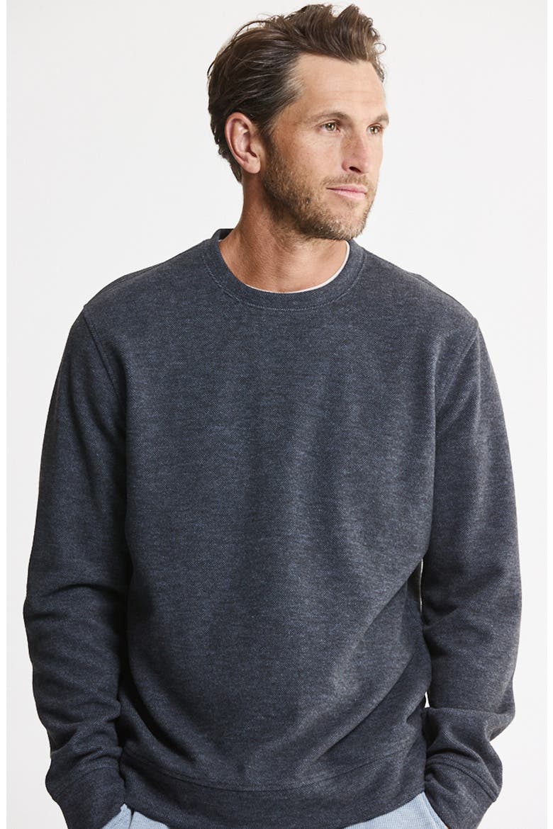 Textured Crewneck Sweater, Alternate, color, BLUE WOOL