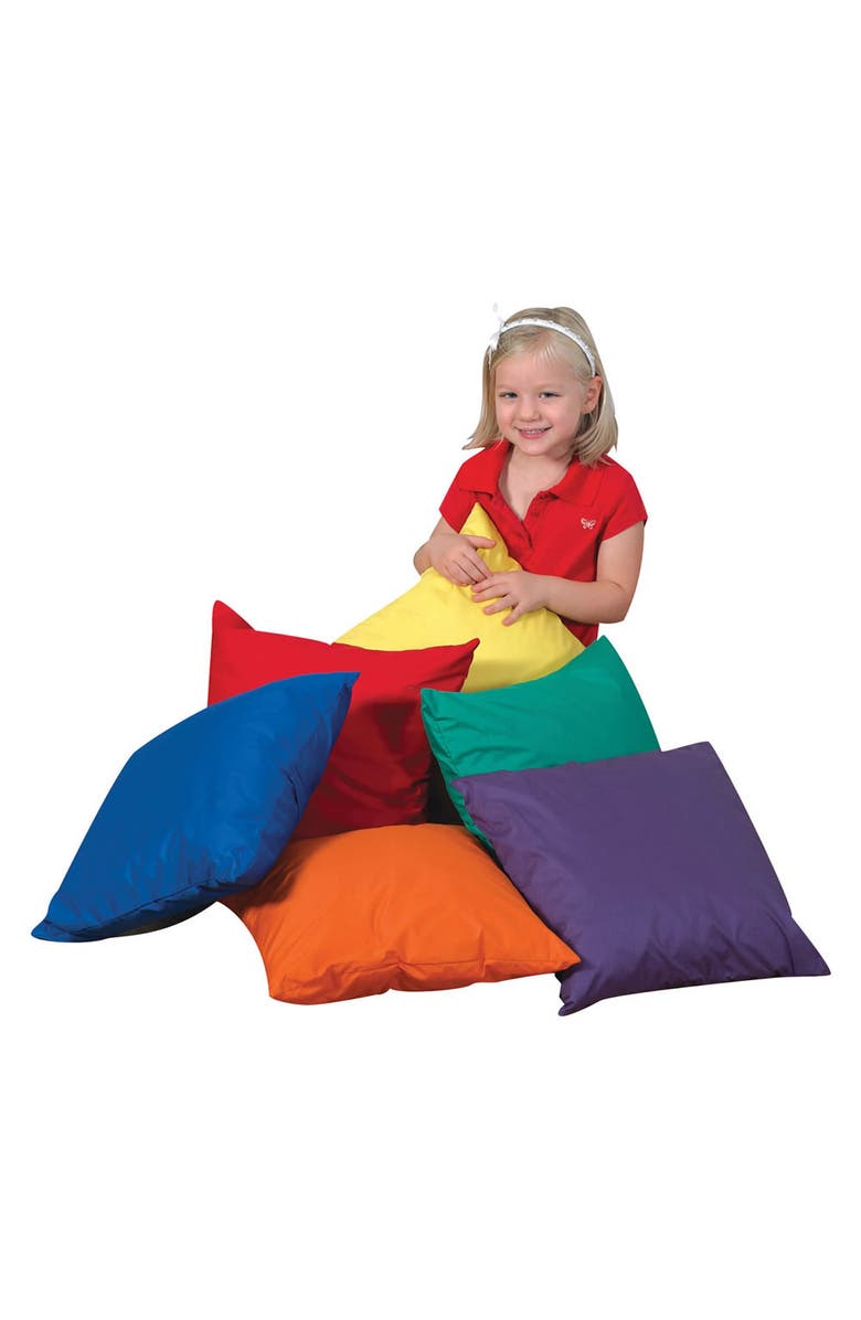 Kaplan Early Learning Company Soft Pillows 17" Square - Set of 6, Alternate, color, Black
