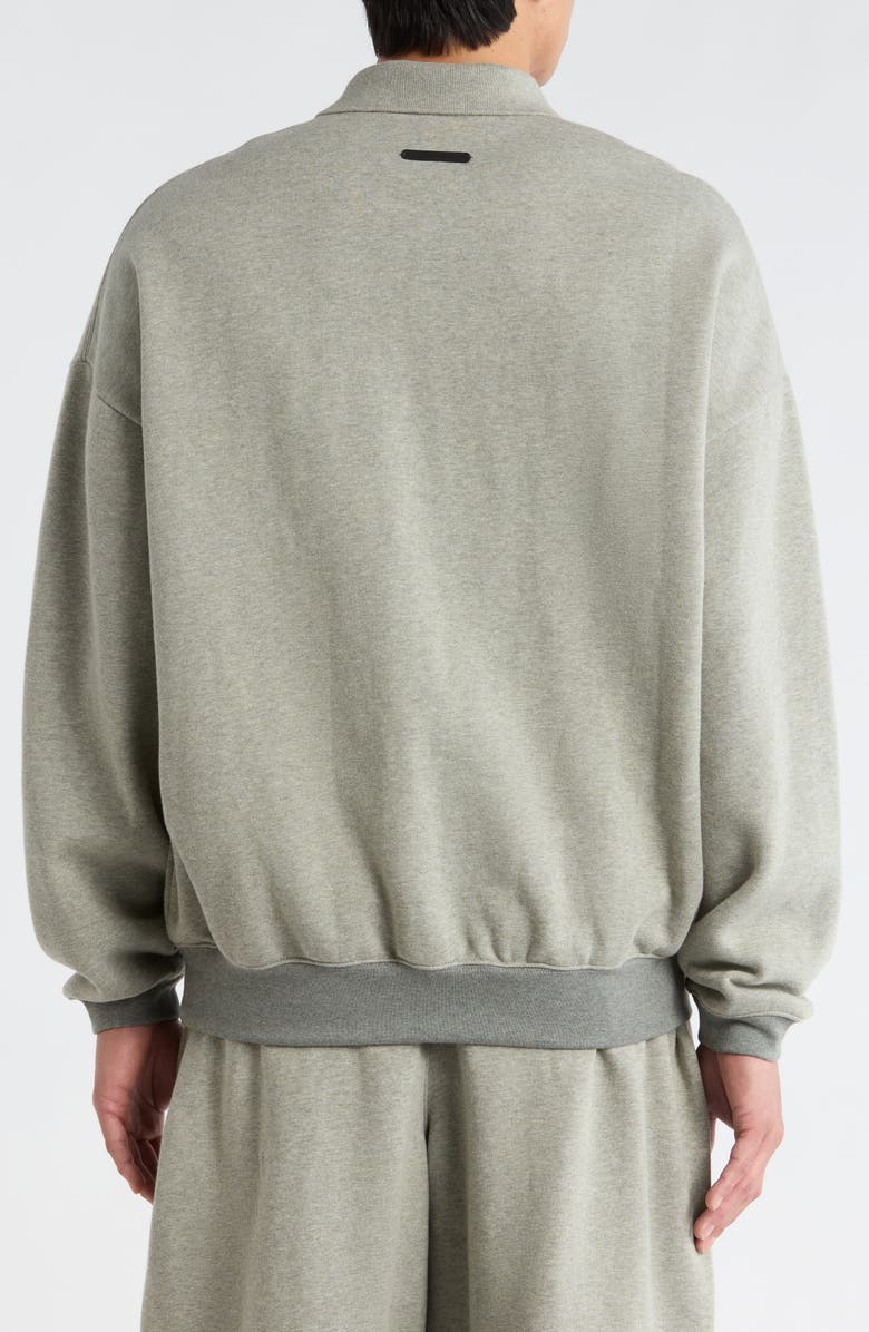 Fear of God Essentials Signature '90s Polo Sweatshirt, Alternate, color, Concrete/Dark Concrete Heather