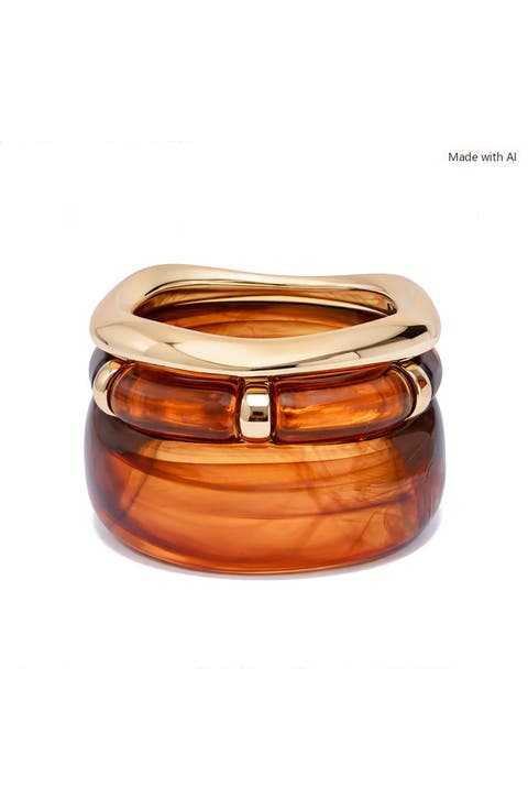 Amber Glow Set of 3 Bangles