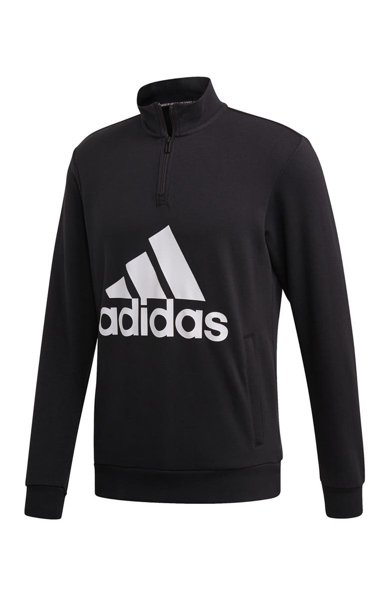 adidas Must Have Badge of Sport 1/4 Zip Sweatshirt, Main, color, 