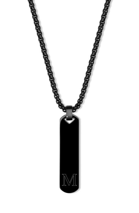 Men's Engravable Initial Vertical Bar Necklace