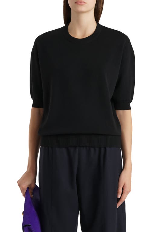 Khaite Davin Short Sleeve Cashmere Sweater in Black at Nordstrom, Size Large