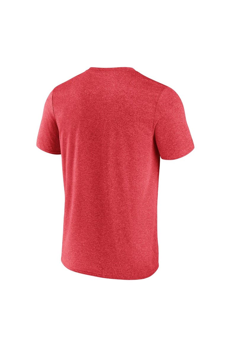 Men's Fanatics Branded Heathered Red Washington Capitals Prodigy Performance T-Shirt, Alternate, color, Heather Red