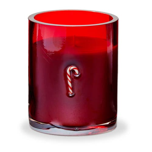 Tag Candy Cane Scented Jar Candle Red Flame 32 Hour Burn In Red