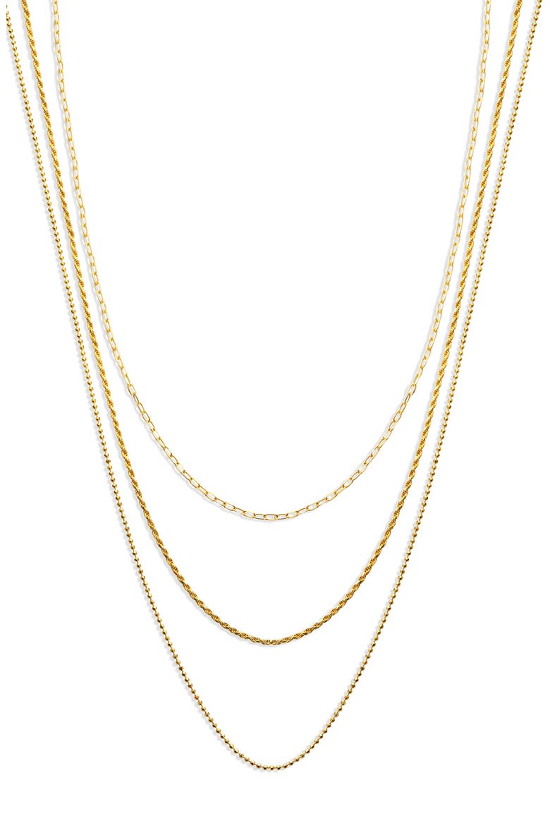 Triple Layer Chain Necklace, Main, color, GOLD