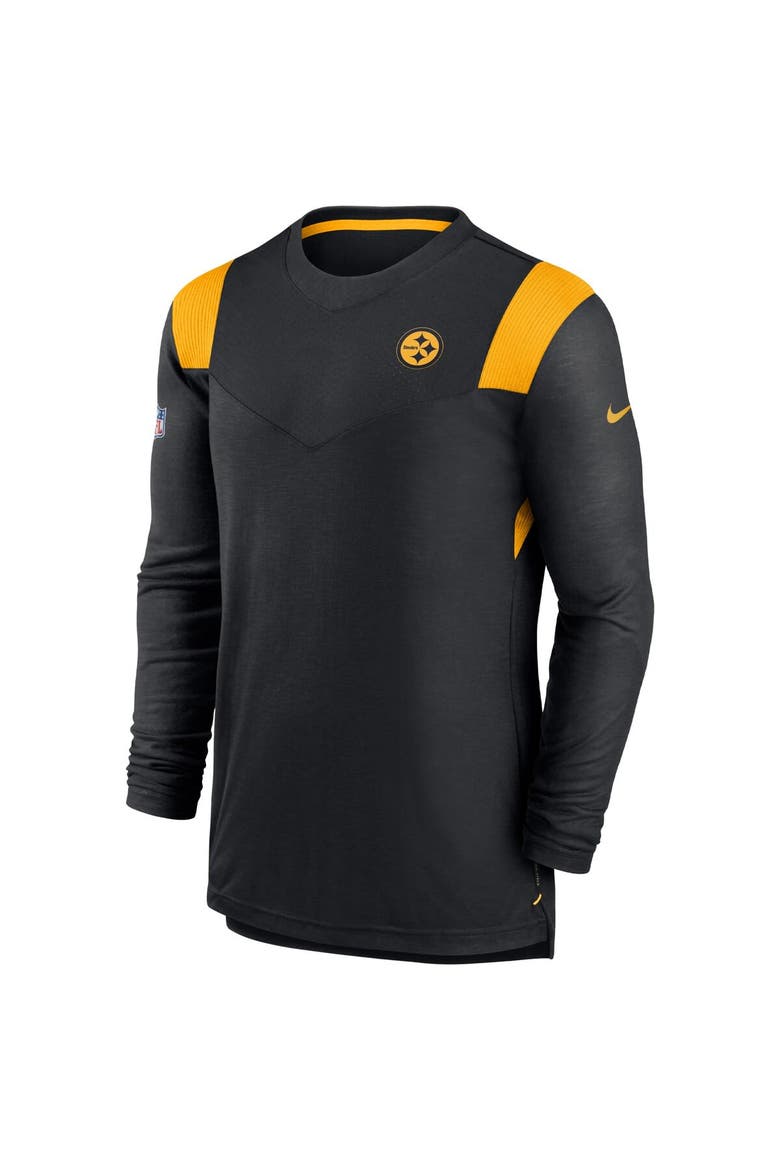 Men's Nike Black Pittsburgh Steelers Sideline Tonal Logo Performance Player Long Sleeve T-Shirt, Alternate, color, Black