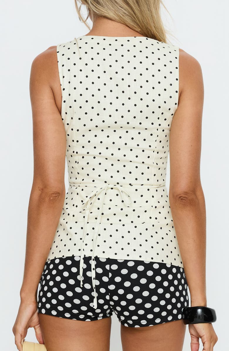 Princess Polly Spirito Polka Dot Vest Top, Alternate, color, White Polka