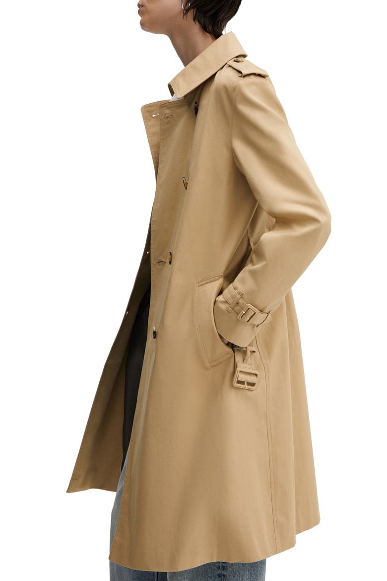 Classic Double Breasted Water Repellent Cotton Trench Coat, Alternate, color, BEIGE