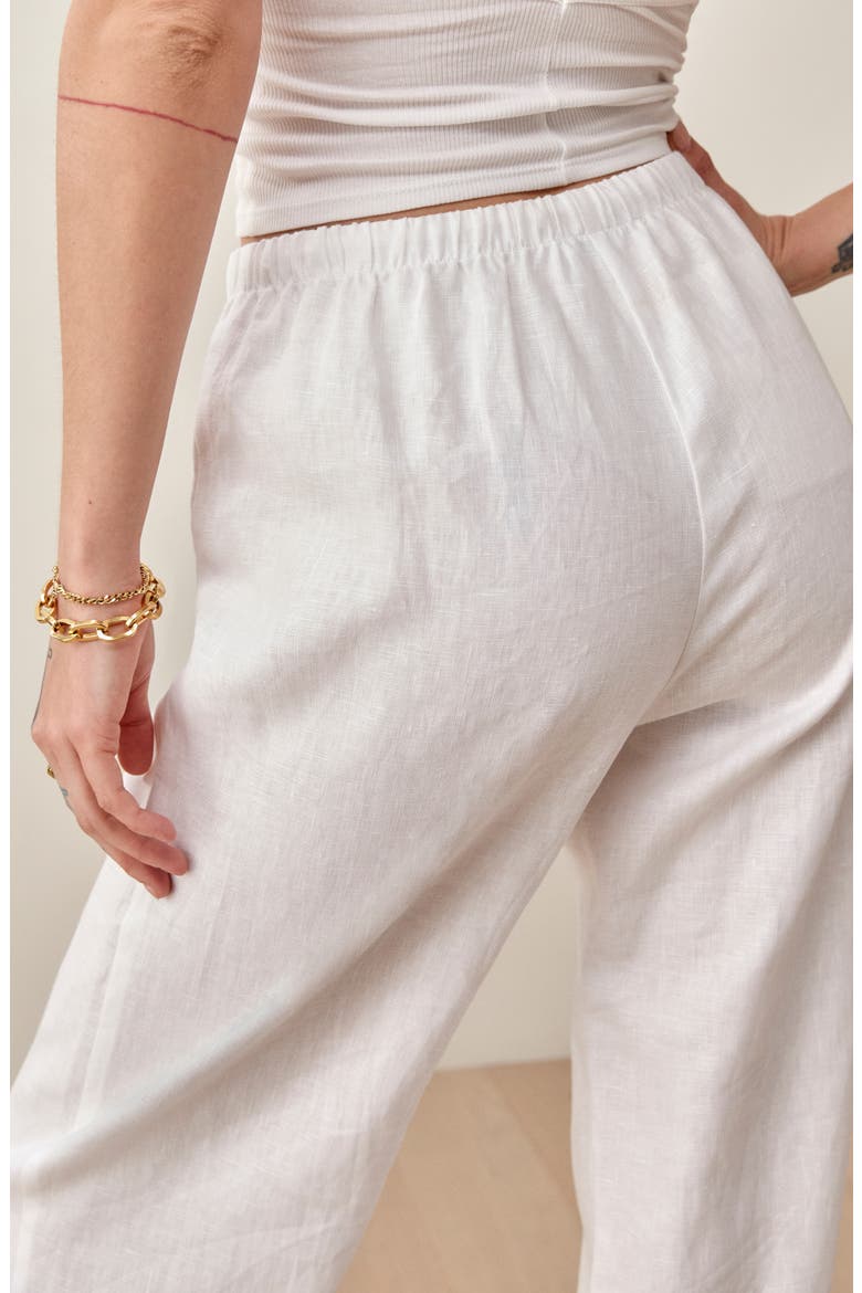 Olina Tie Waist Pants, Alternate, color, WHITE