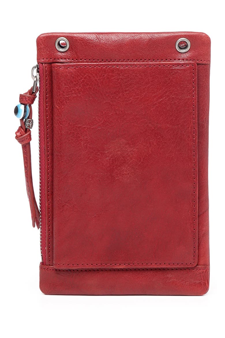 Rillet Leather Crossbody Wallet, Alternate, color, RED