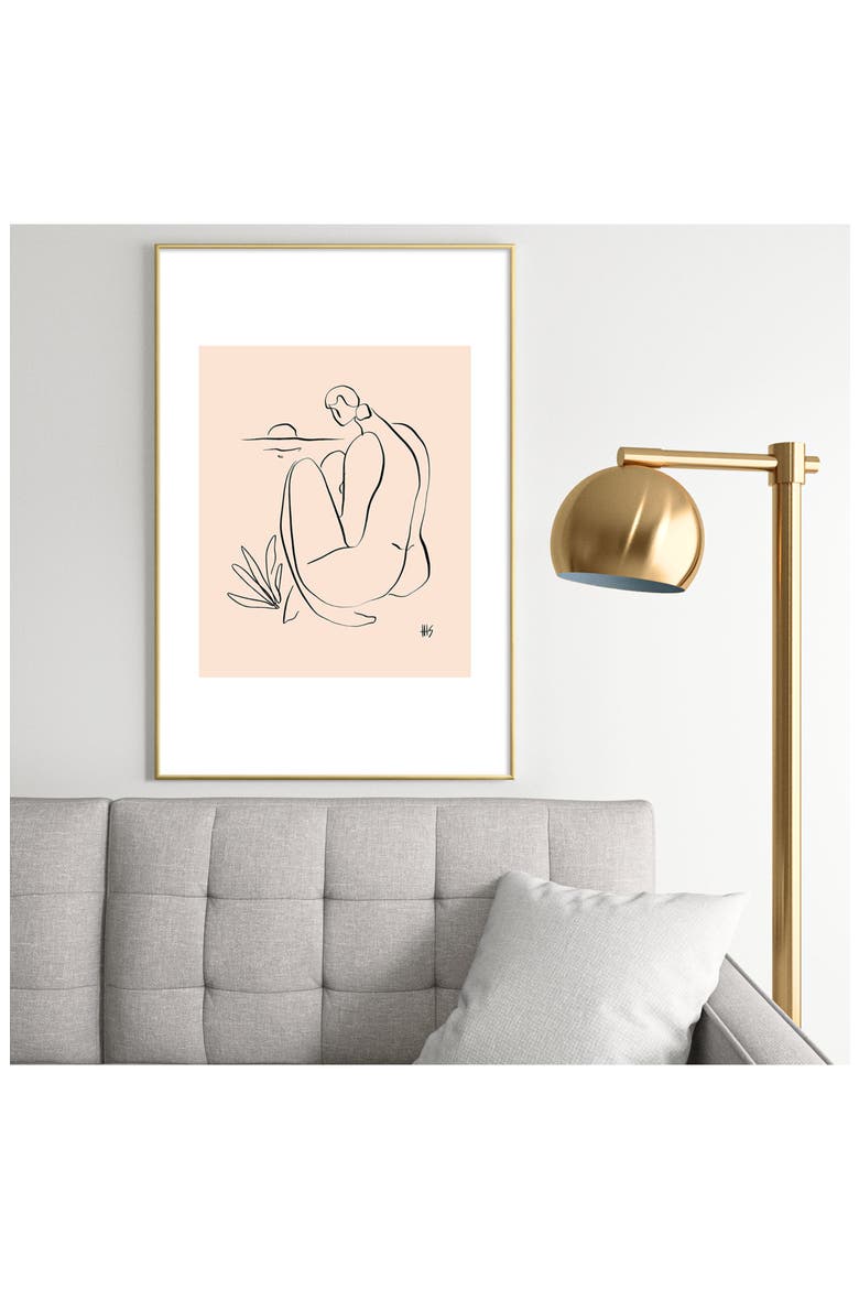 Summer Lines Framed Art Print, Alternate, color, GOLDEN TONES