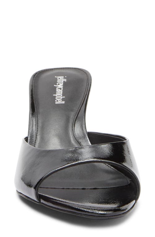 Jeffrey Campbell Spy-kid Slide Sandal In Black Crinkle Patent