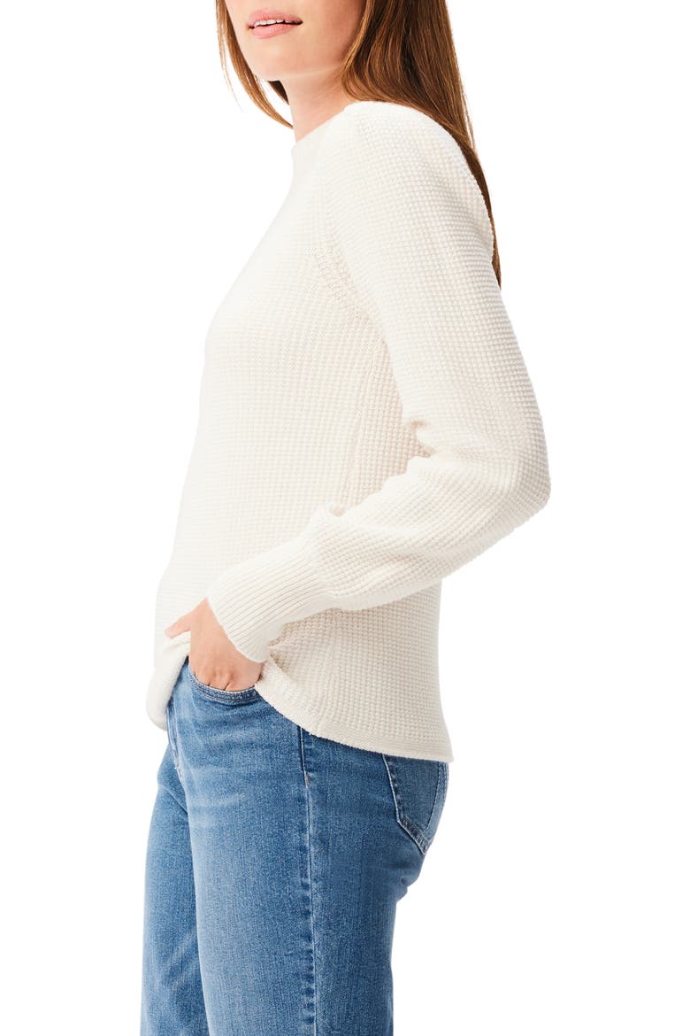 Puff Shoulder Waffle Stitch Sweater, Alternate, color, CREAM