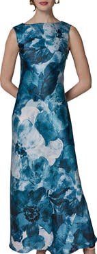 Donna Karan New York Abstract Floral Cowl Back Gown
