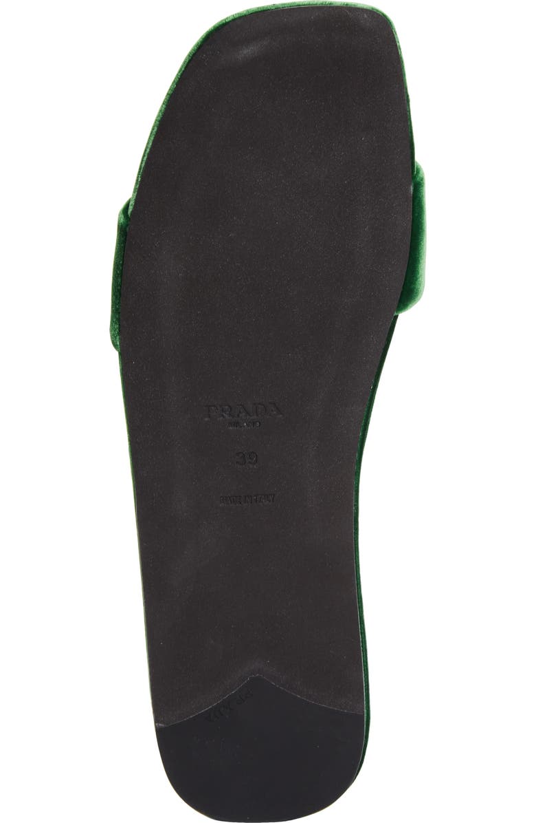 Prada Logo Velvet Slide Sandal, Alternate, color,