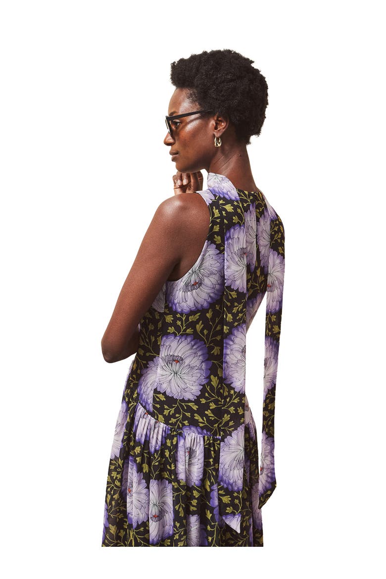 Print Chiffon Maxi Dress, Alternate, color, Lilac