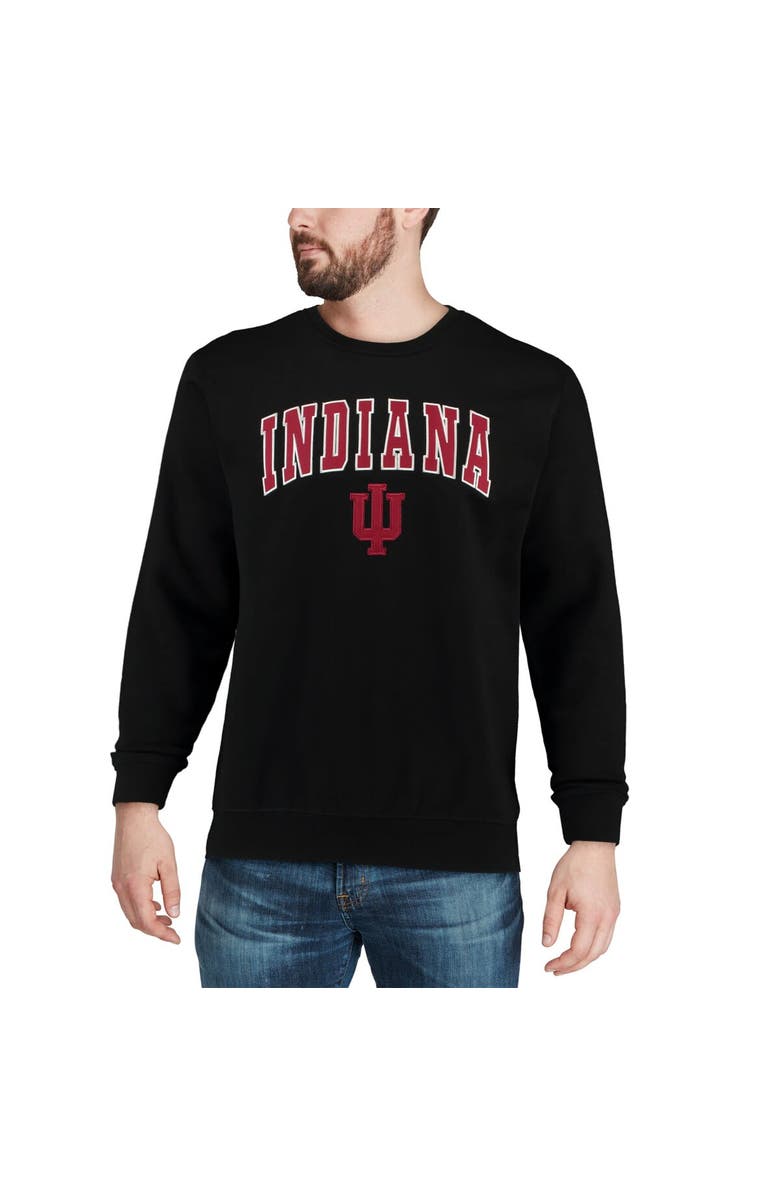 COLOSSEUM Men's Colosseum Black Indiana Hoosiers Arch & Logo Crew Neck Sweatshirt, Alternate, color, Black