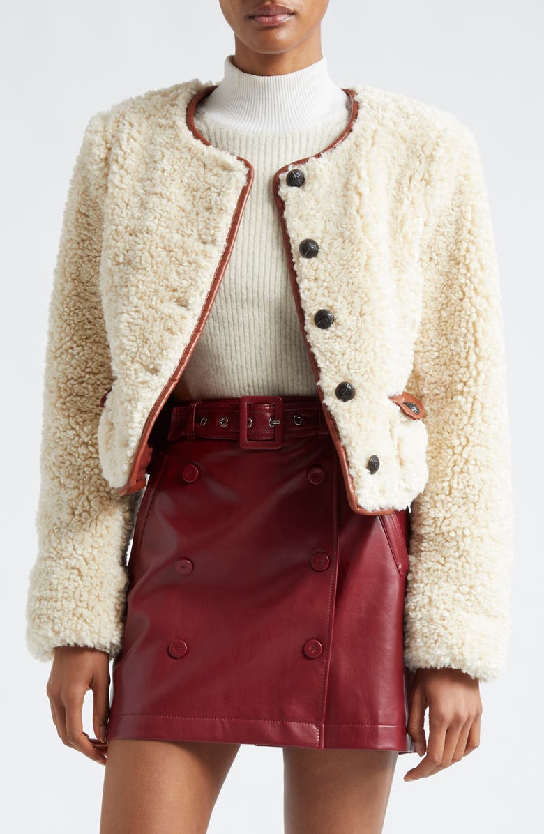 Cinq à Sept Naia Faux Shearling Jacket, Alternate, color,