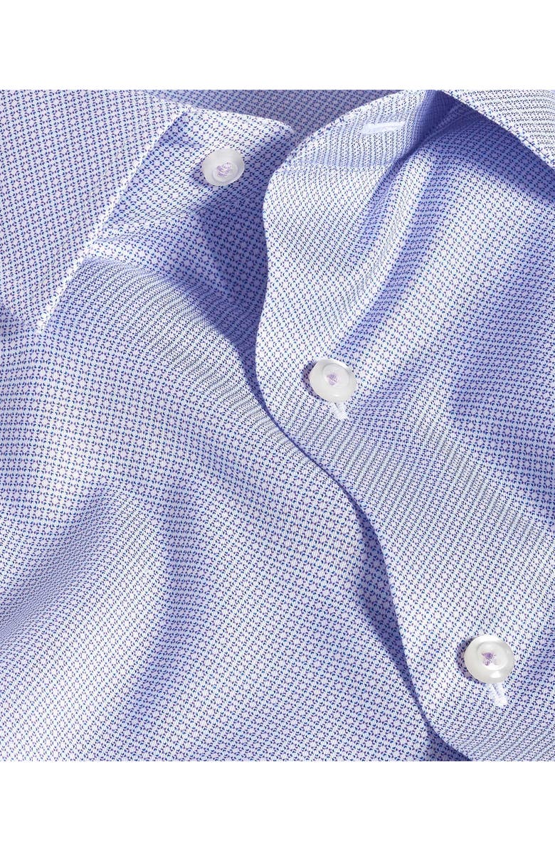 David Donahue Trim Fit Neat Cotton Dress Shirt, Alternate, color, Lilac